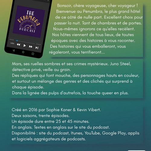 Affichette promotionelle du podcast Penumbra - 2018